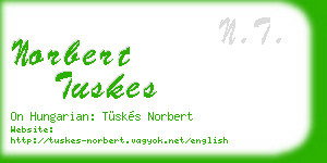 norbert tuskes business card